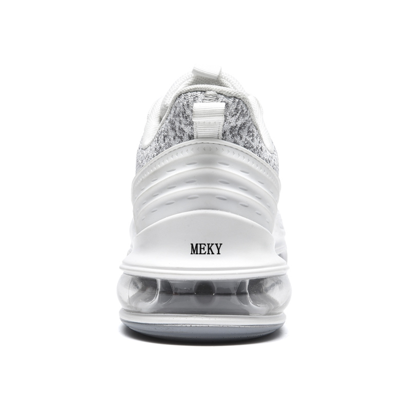 MEKY Cushioning Slip Resistant Abrasion Resistant Low top Running Shoes Men’s White Light Gray