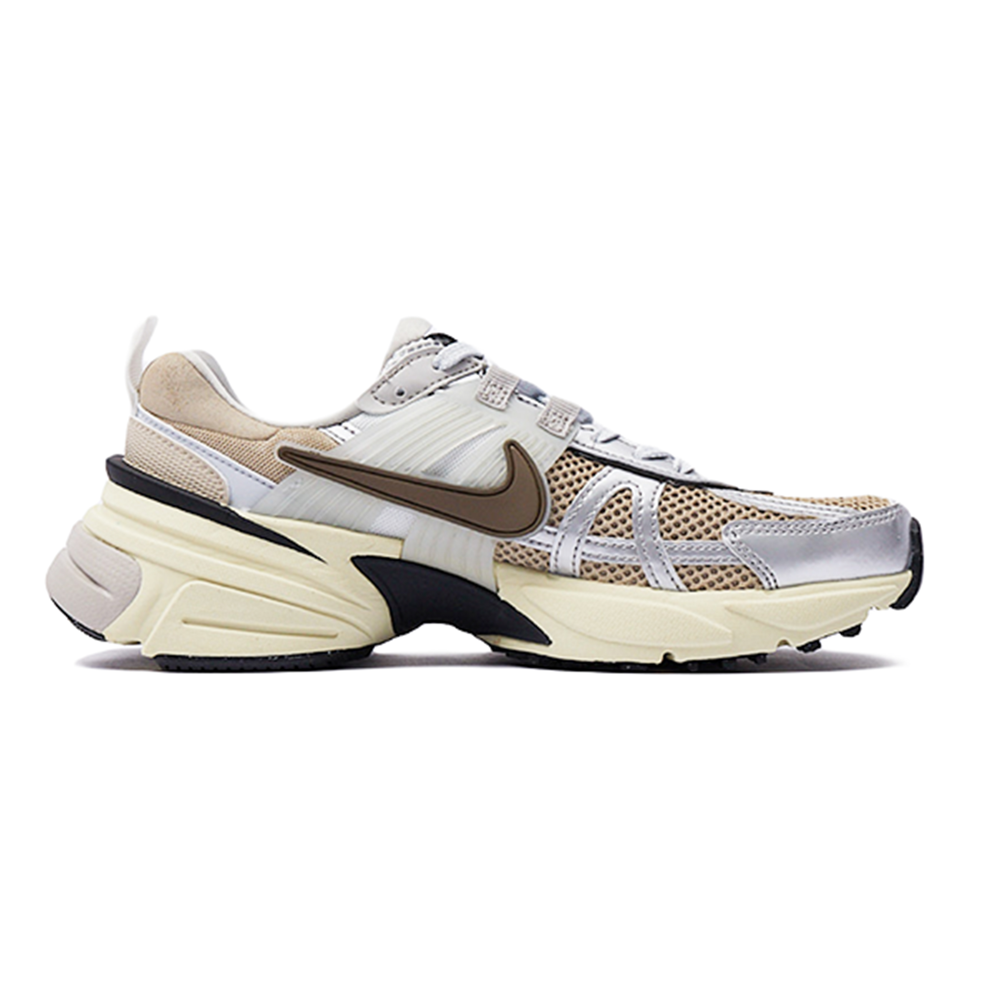 Nike V2K Run Slip Resistant Slip Resistant Low top Casual Running Shoes Women’s Brown Silver