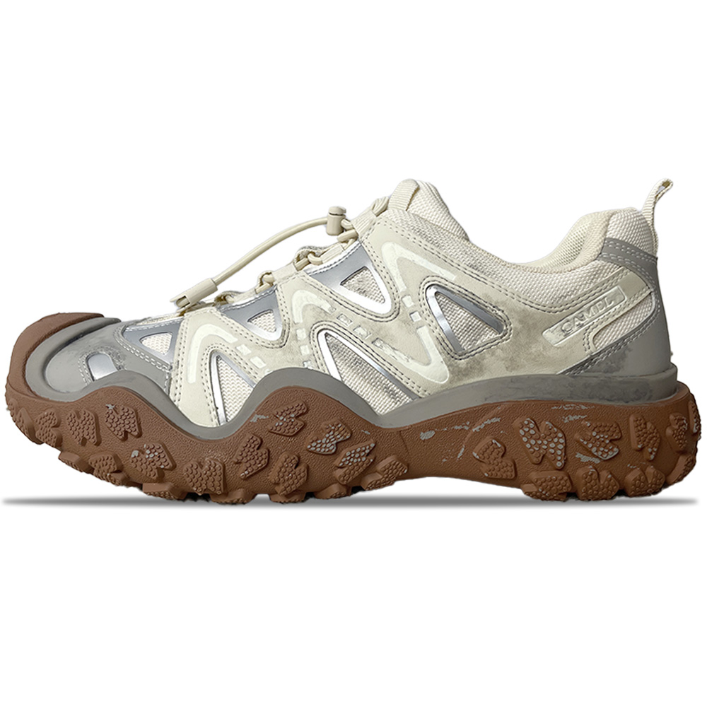 CAMEL Slip Resistant Abrasion Resistant Low top Mountaineering Shoes Women’s Ecru
