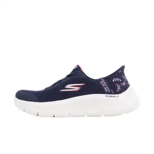 Skechers Go Walk Fle Comfortable Cushioning Breathable Lightweight Low top Casual Running Shoes Women's Dark Blue