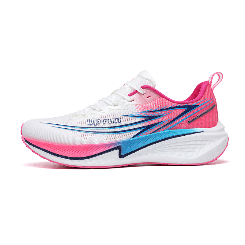 Up Run Running Shoes Unisex White Pearl Rose Red