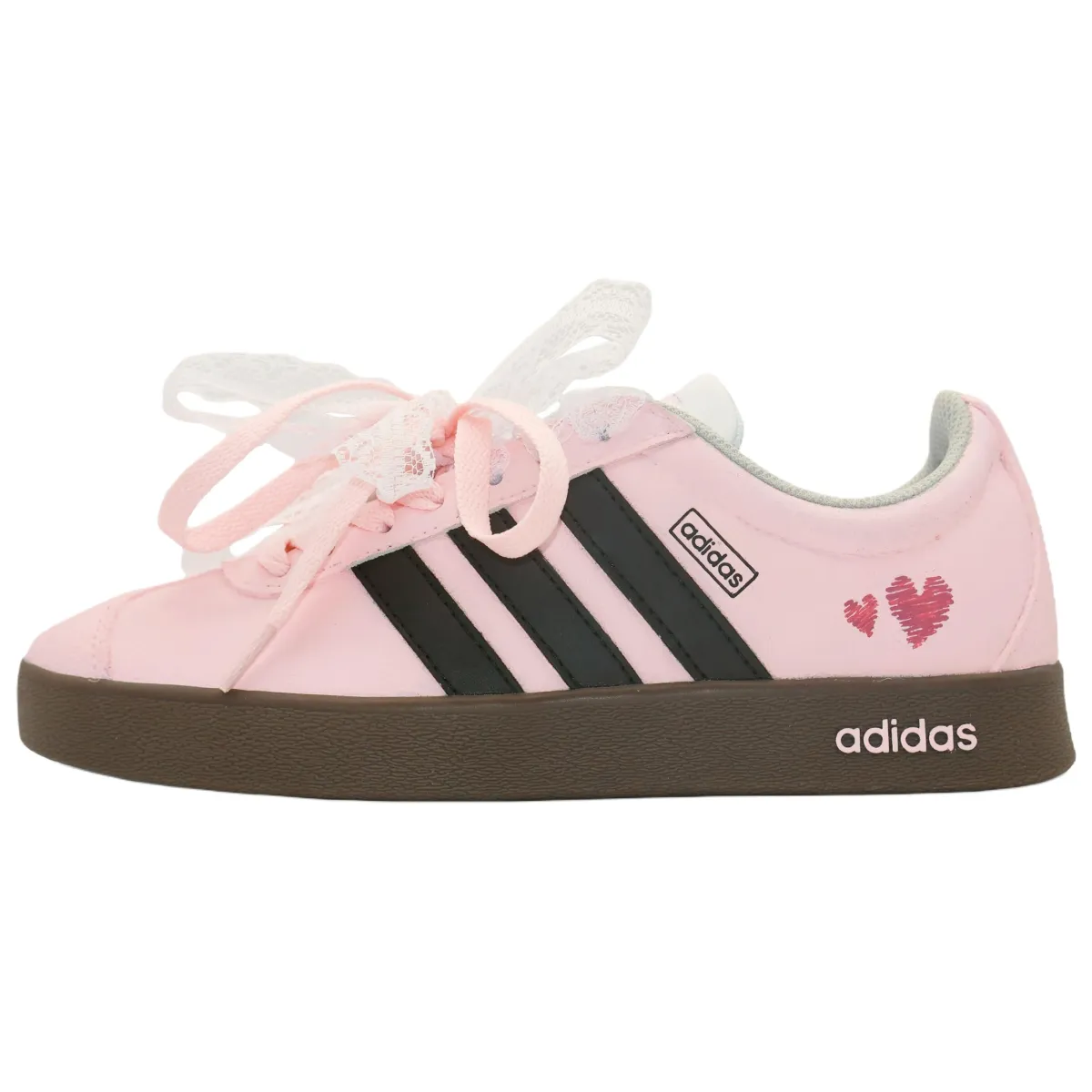 Adidas VL COURT 2.0 Love Letter Abrasion Resistant Low top German Army Trainers Women's Pink