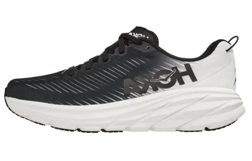 HOKA ONE ONE Rincon 3 fashionable fabric synthetic leather non-slip wear-resistant breathable and lightweight low-top running shoes men's black