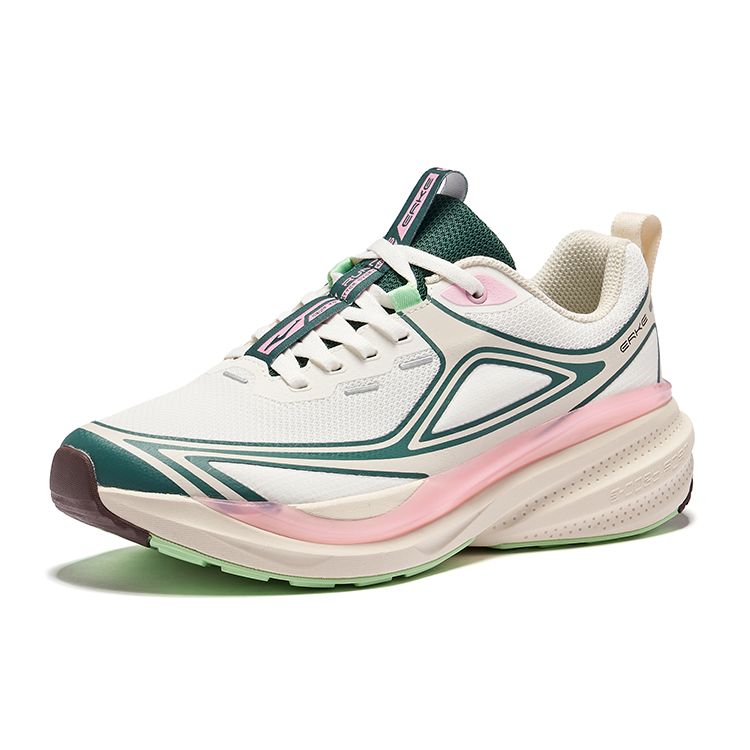 Erke Cushioning Slip Resistant Rebound Low top Running Shoes Women’s Microcrystal White Mountain Green