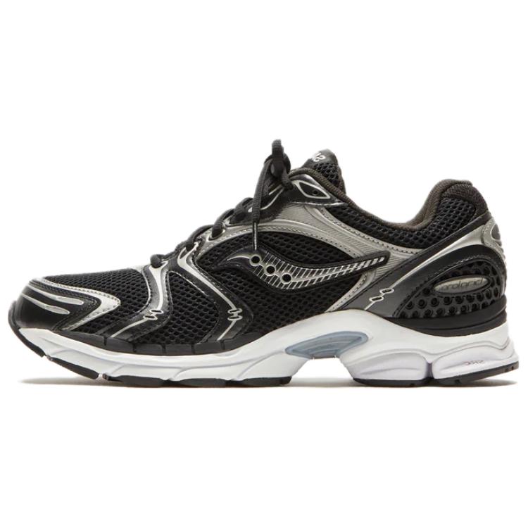 Saucony ProGrid Triumph 4 Comfortable Slip Resistant Abrasion Resistant Low top Running Shoes Men's Black Silver