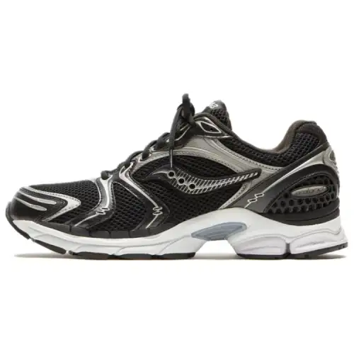 Saucony ProGrid Triumph 4 Comfortable Slip Resistant Abrasion Resistant Low top Running Shoes Men's Black Silver