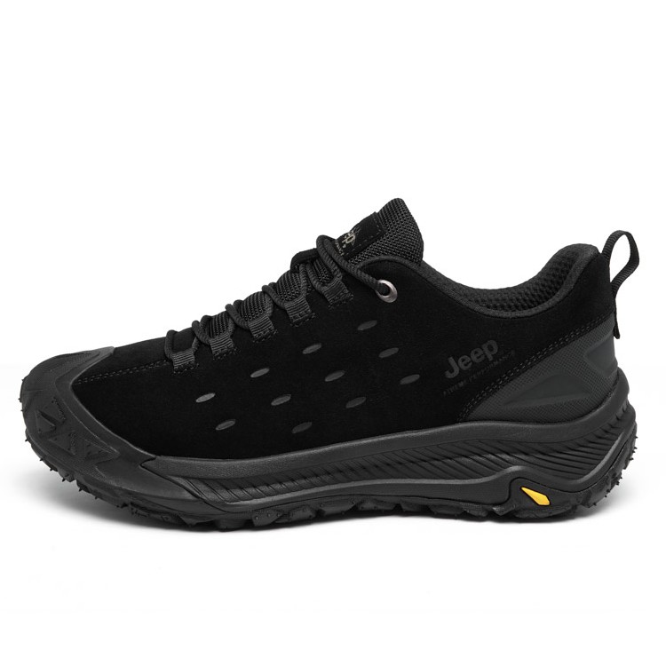 Jeep Cushioning Abrasion Resistant Lightweight Height Increasing Low top Outdoor Shoes Men’s Black