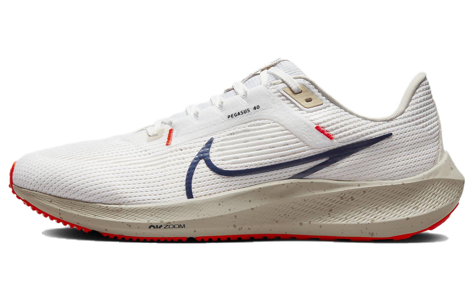 Nike Air Zoom Pegasus 40 mesh road cushioning, shock absorption, wear-resistant and breathable, low-top casual training running shoes, men's off-white