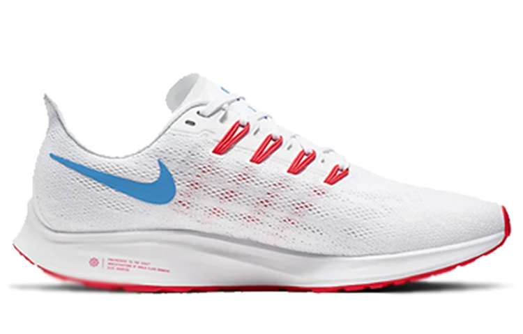 Мужские кроссовки Nike Pegasus 36 (белый / красный) — фото 2