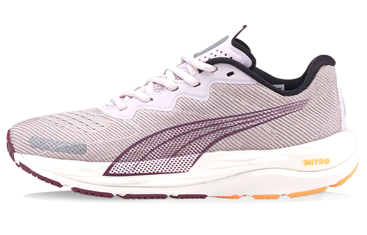 PUMA Velocity Nitro 2 cushioned plush engineering mesh upper Mesh fabric shock-absorbing, anti-slip, wear-resistant, breathable and lightweight Low top Marathon running shoes Women's pink purple