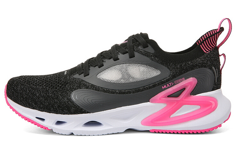 PEAK Pioneer 8 Sports Fabric Cushioning Slip Resistant Low top Running Shoes Women’s Black Rose Red