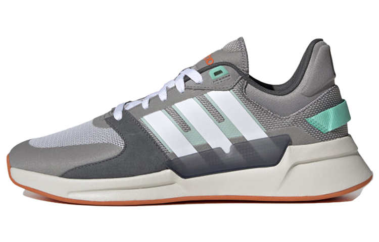 Adidas neo RUN 90S trendy classic mesh TPU shock-absorbing anti-slip wear-resistant low-top running shoes men's brown green