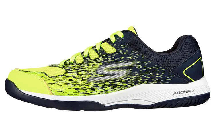 Skechers Viper Court Textile, Leather Low top Running Shoes Men's Blue Yellow