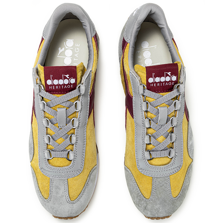 Diadora Heritage Low top Running Shoes Unisex Gray Yellow