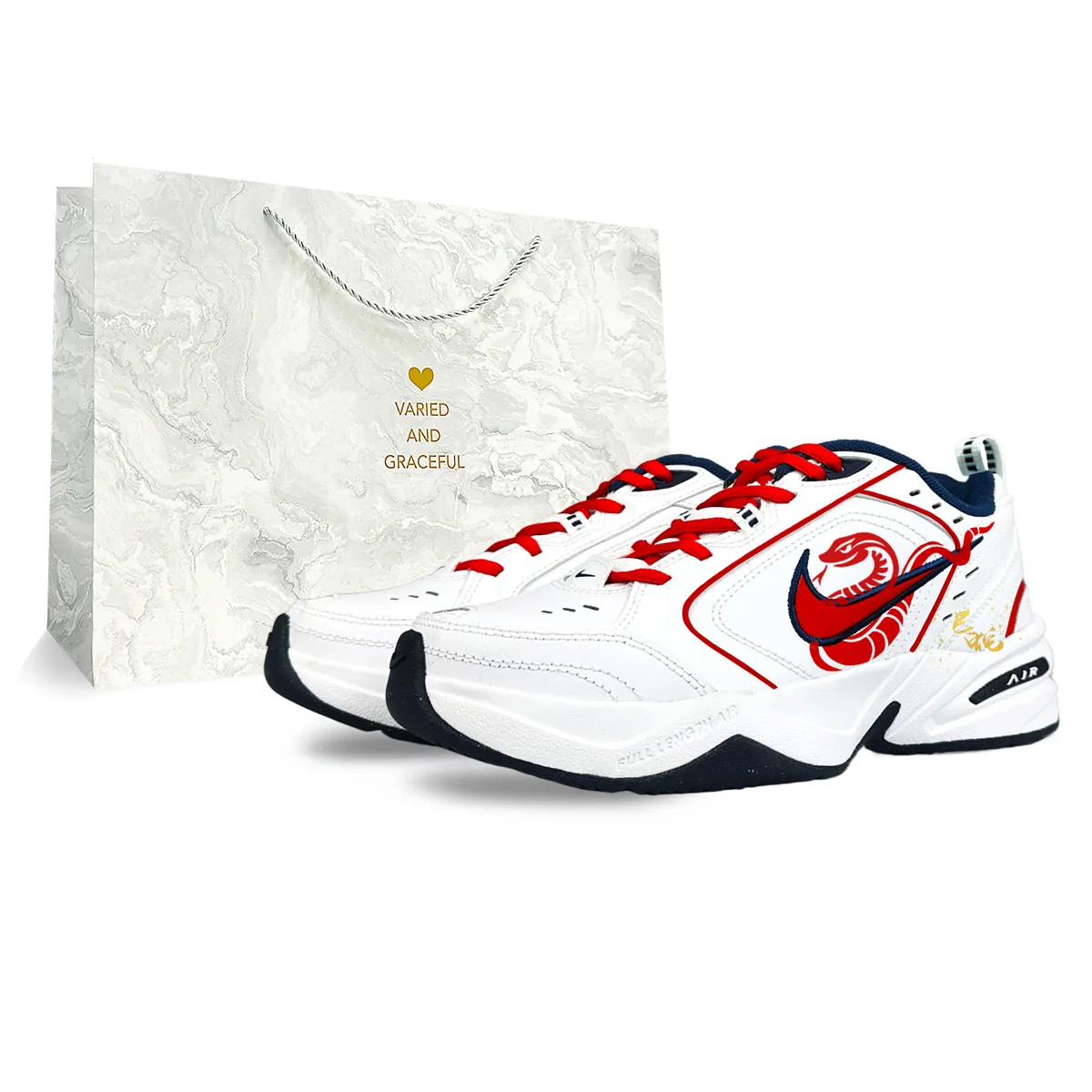 Nike Air Monarch 4 Slip Resistant Abrasion Resistant Slip Resistant Abrasion Resistant Low top Chunky Sneakers Unisex