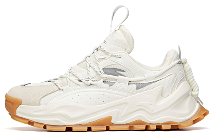 Anta Hot Slip Resistant Abrasion Resistant Low top Chunky Sneakers Men's Princess Ivory