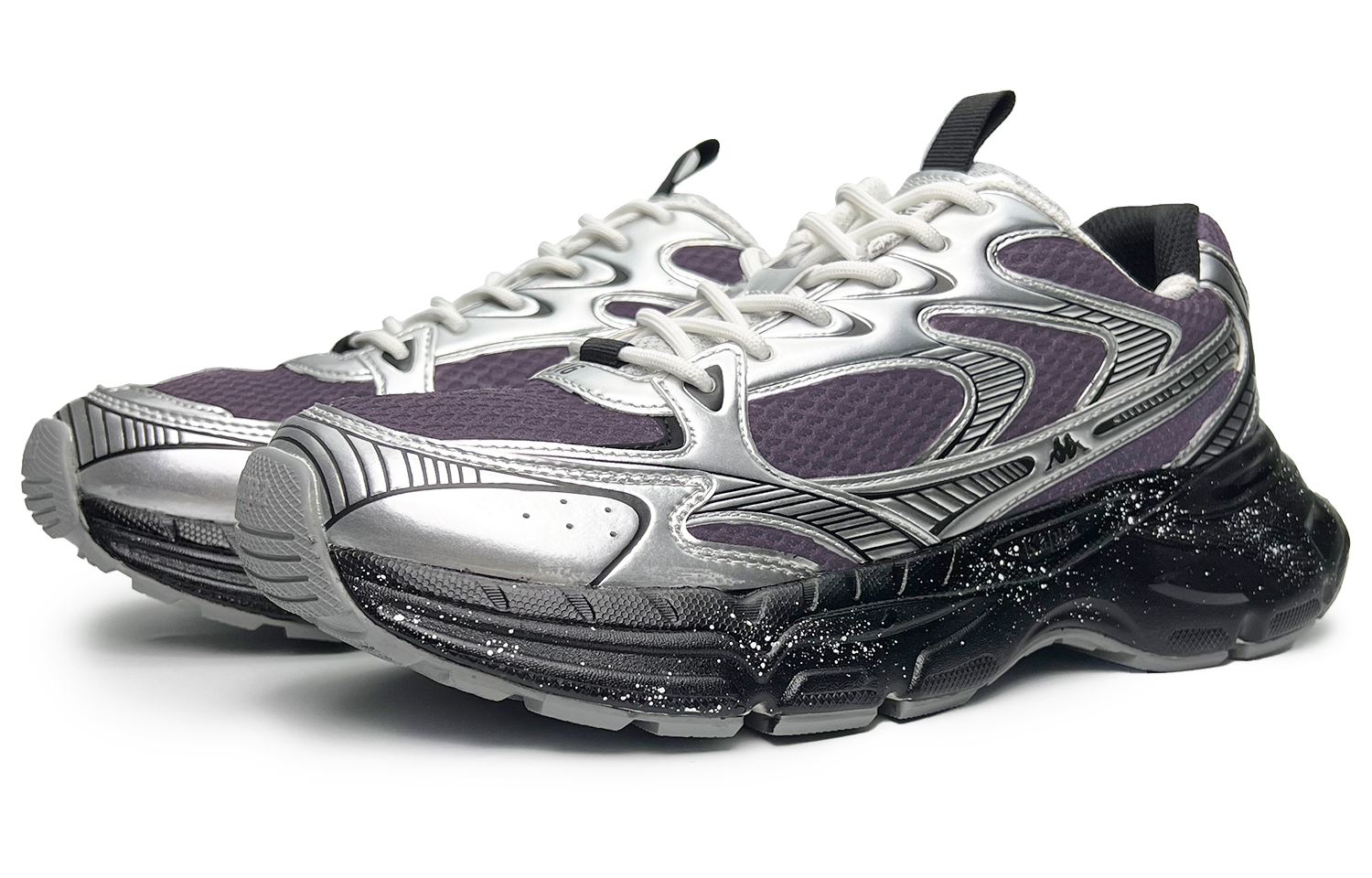 Kappa Cushioning Abrasion Resistant Breathable Low top Running Shoes Unisex Black Purple