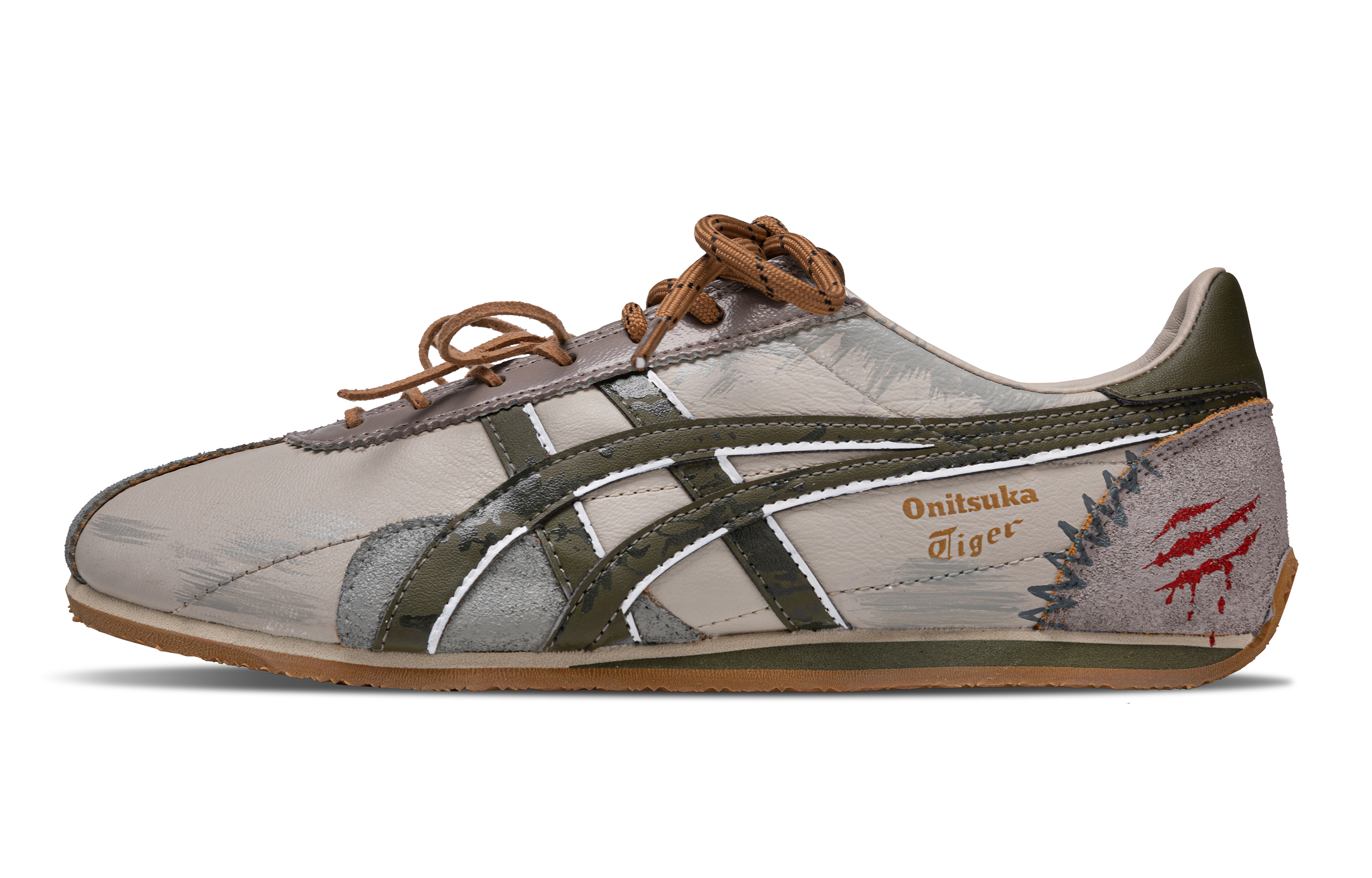 Onitsuka Tiger Runspark Synthetic Leather Low top Running Shoes Unisex Beige Yellow