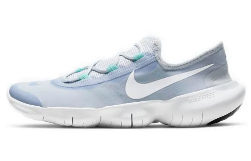 Nike Free RN 5.0 woven sports shock-absorbing, non-slip and wear-resistant low-top running shoes for women, hydrogen blue, 2020 version