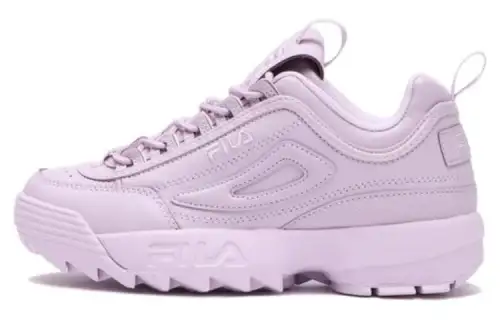 FILA Disruptor Textile, Leather Cushioning, Wear Resistant Low top Chunky Sneakers Unisex Purple