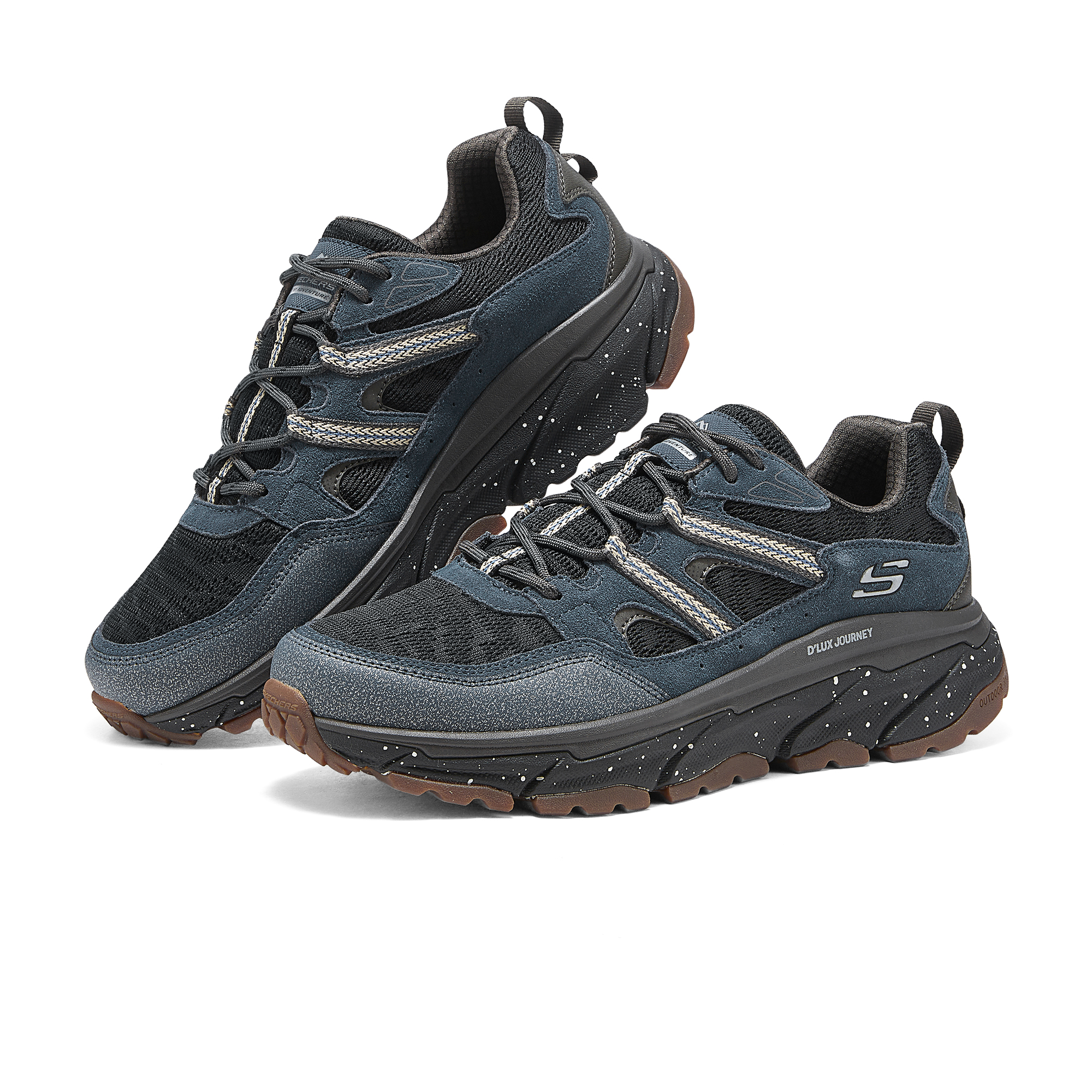 Skechers D’LUX JOURNEY Synthetic Leather Abrasion Resistant Low top Outdoor Shoes Men’s Marine Blue