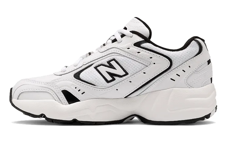 New Balance NB 452 Round Tip Leather Mid top Running Shoes Women's Black White D Width