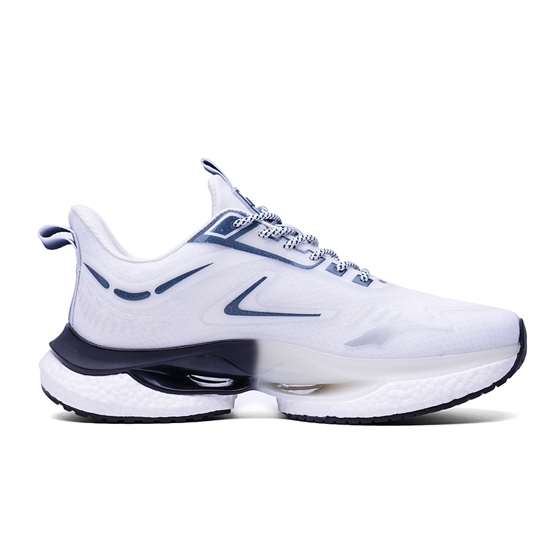 PAIKEJINGPAO Microfiber Leather Cushioning Slip Resistant Abrasion Resistant Low top Running Shoes Unisex White