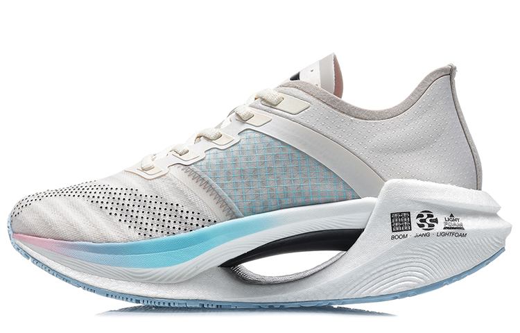 Li Ning Shadow Essential Cushioning Low top Running Shoes Women's Light Cream Gray