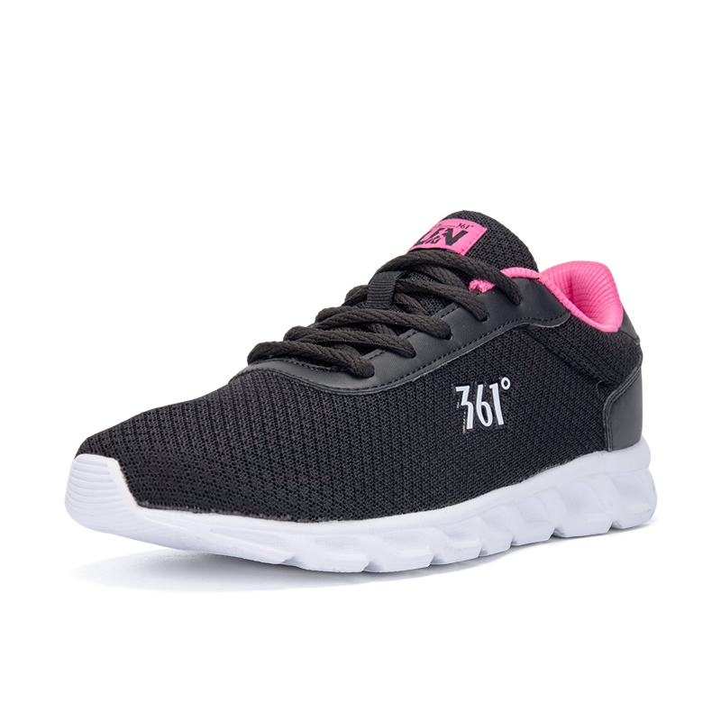 361° Slip Resistant And Breathable Low top Casual Running Shoes Women’s Black Pink