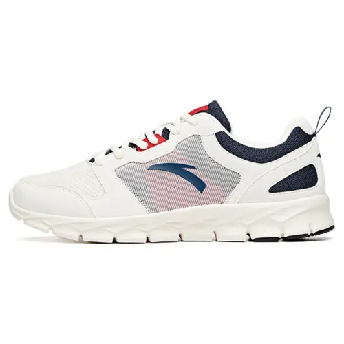 Anta Mesh Cushioning Slip Resistant Abrasion Resistant Breathable Low top Running Shoes Men's Ivory White