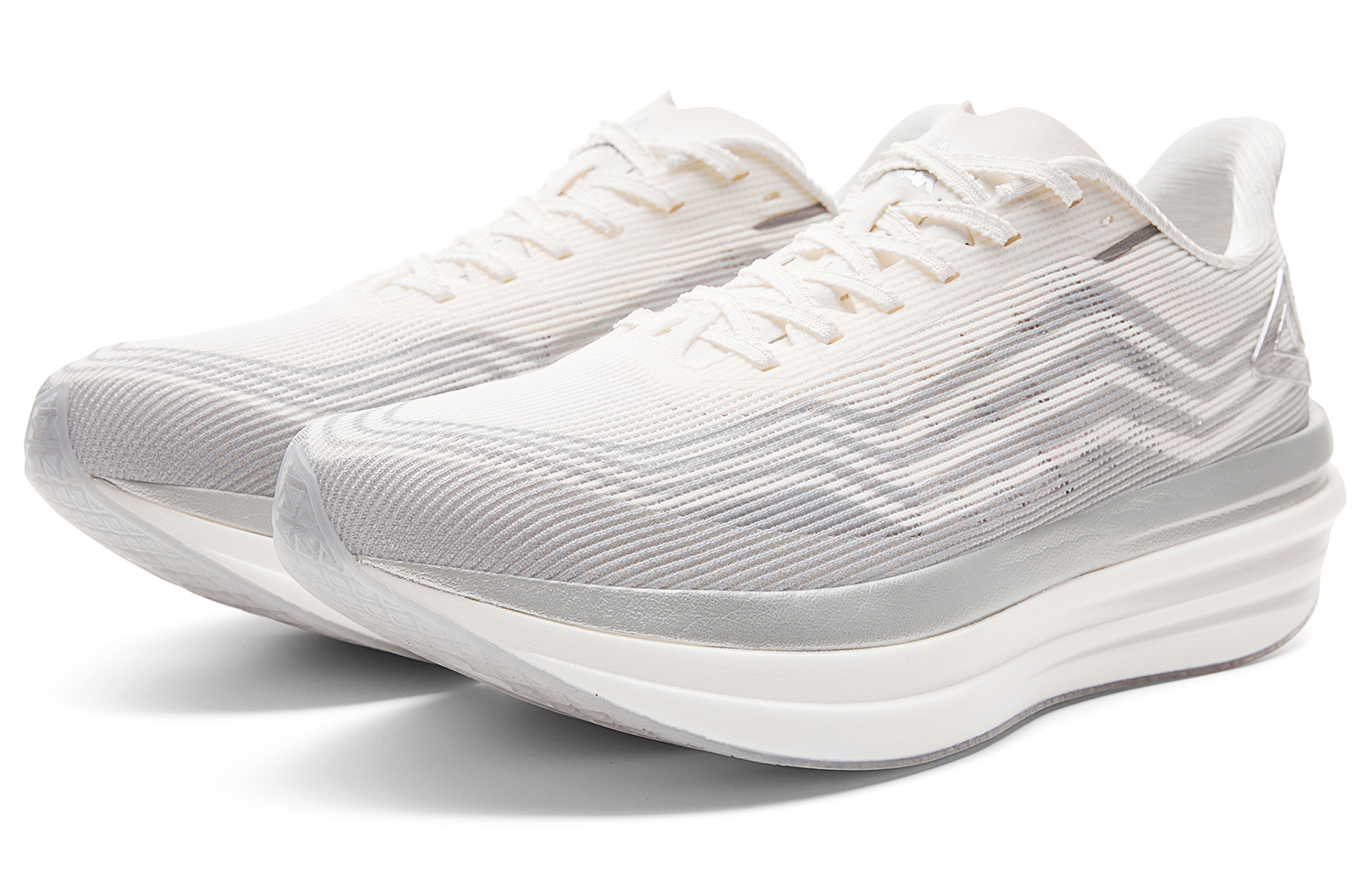 PEAK Taichi Multilayer Wave Cushioning Slip Resistant Abrasion Resistant Rebound Low top Running Shoes Men’s Ivory Gray