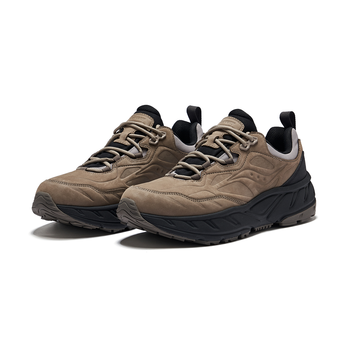 Saucony CYBER WEB Slip Resistant Low top Casual Shoes Unisex Khaki Gray Blue