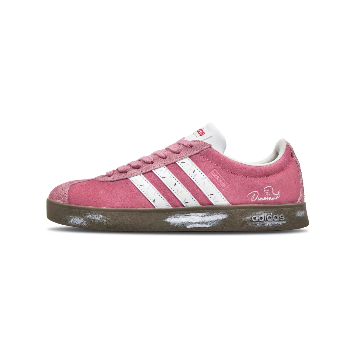 Adidas VL COURT 2.0 'Dino Candyland' Slip Resistant Abrasion Resistant Low top Skateboard Shoes Unisex Pink White