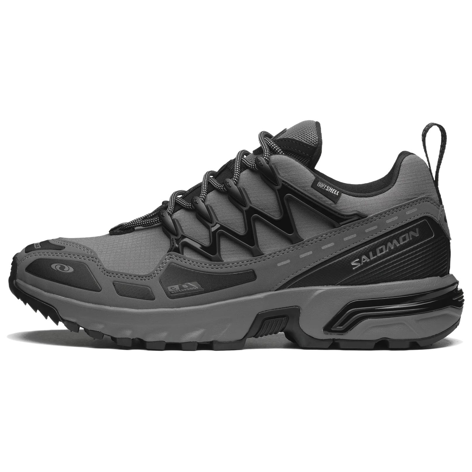 SALOMON ACS+CSWP Cushioning Slip Resistant Abrasion Resistant Lightweight Low top Running Shoes Unisex Stone Gray