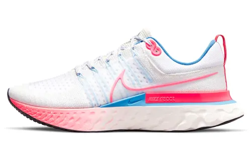 Nike React Infinity Run Flyknit 2 cushioning foam Professional mesh fabric shock-absorbing, anti-slip, wear-resistant, breathable support rebound Low top Carbon plate Training running shoes Men's white pink blue