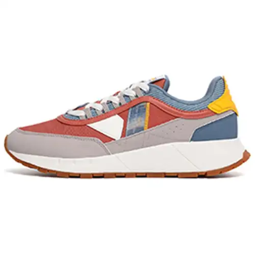 Xtep comfortable, shock-absorbing, non-slip, wear-resistant and lightweight low-cut running shoes for men, orange and blue, unchanged local accent, cashew flower trend Forrest Gump