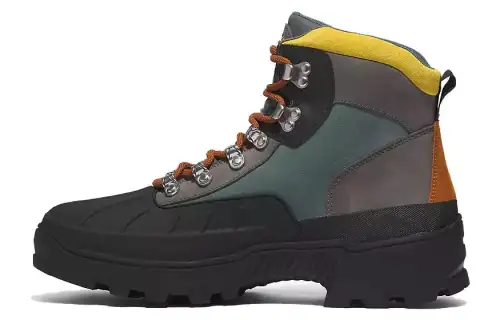 Timberland Leather Waterproof Abrasion Resistant Height Increasing Short Outdoor Boots Men's Black Green Gray