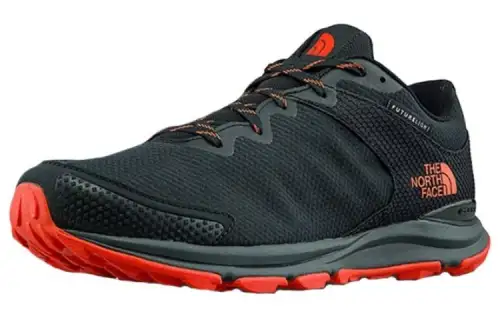 THE NORTH FACE Cushioning Abrasion Resistant Waterproof Lightweight Rebound Low top Running Shoes Unisex Black Orange