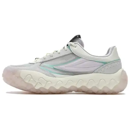 FILA Gara Abrasion Resistant Low top Casual Running Shoes Women's White Mist Gray Pink