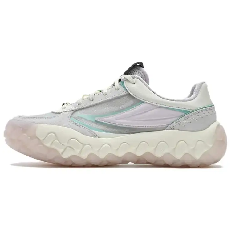 FILA Gara Abrasion Resistant Low top Casual Running Shoes Women's White Mist Gray Pink