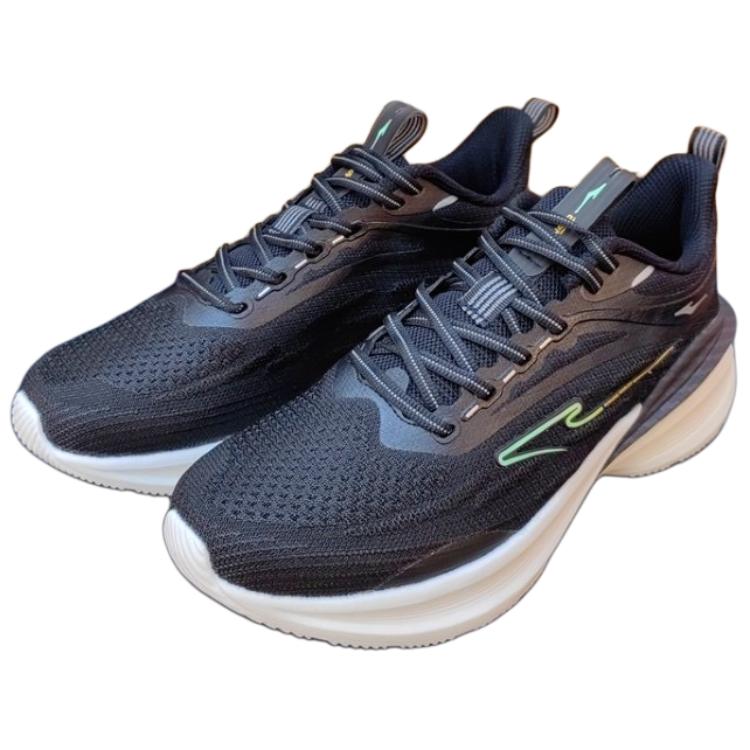 Erke Running Shoes Men’s Low Top Jet Black Arctic Green