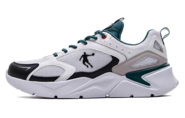 QIAODAN Comfortable Abrasion Resistant Low top Running Shoes Men’s White Black Green