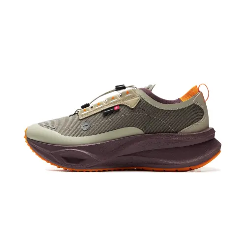 Li Ning Abrasion Resistant Low top Running Shoes Unisex Green Purple