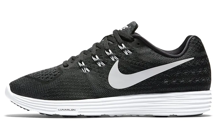 Nike LunarTempo Fabric Cushioning Slip Resistant Abrasion Resistant Low top Running Shoes Men's Black