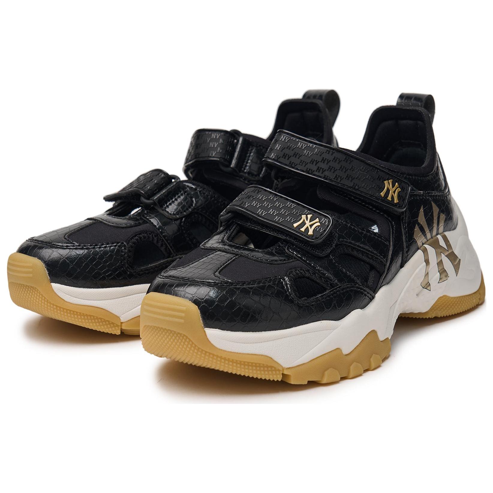 MLB Sandal Chunky Mask Textile, Synthetic Leather Cushioning Slip Resistant Low top Casual Running Shoes Unisex Black