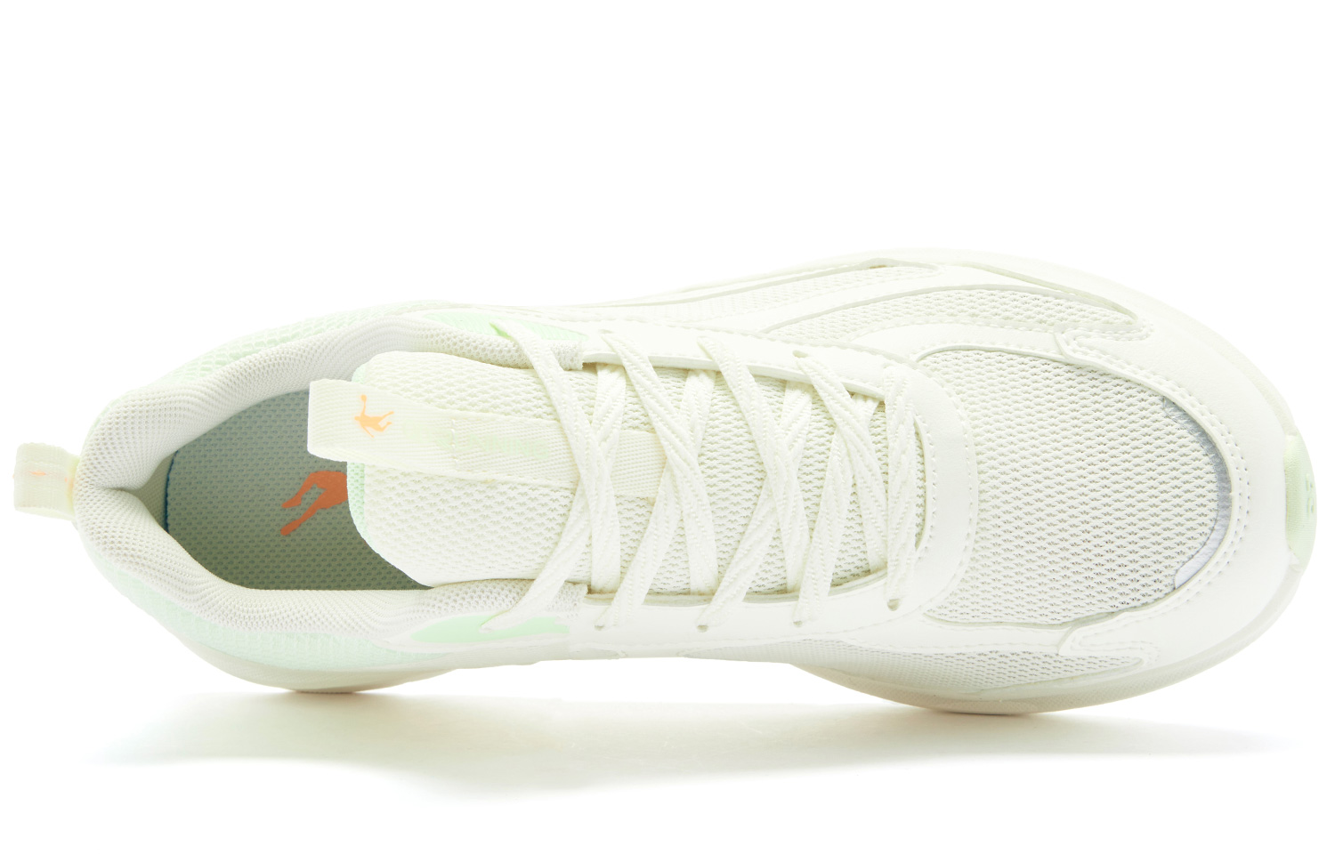 QIAODAN Running Shoes Women’s Low Top Ivory Lime Green