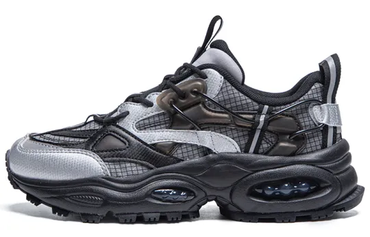 Kappa Cushioning Low top Chunky Sneakers Unisex Black Silver