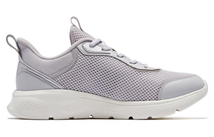 QIAODAN Cushioning Slip Resistant Abrasion Resistant Breathable Lightweight Low top Running Shoes Men’s Gray White