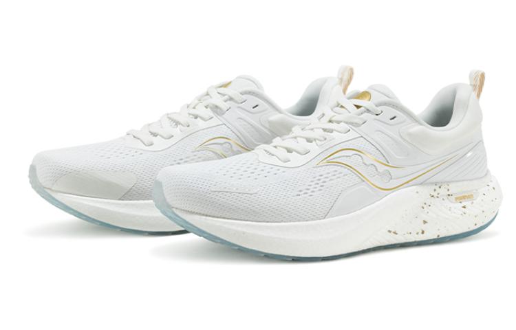 Saucony Surge 2 Slip Resistant Abrasion Resistant Low top Marathon Running Shoes Unisex White Gray
