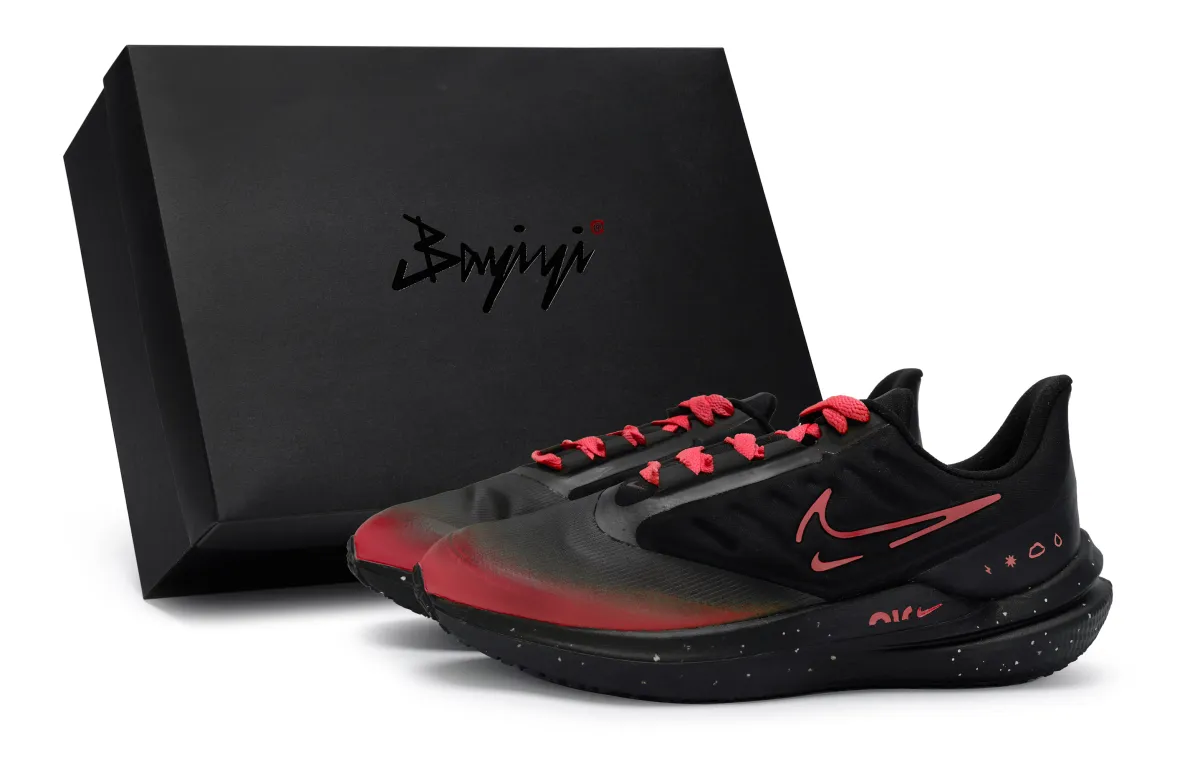 Nike Winflo 9 Slip Resistant Slip Resistant Low top Running Shoes Men's Black Red